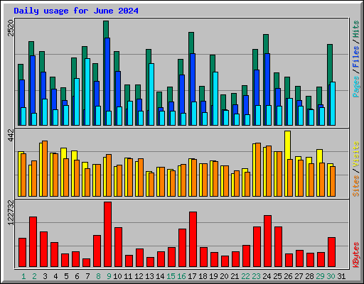 Daily usage for June 2024