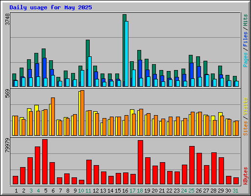 Daily usage for May 2025