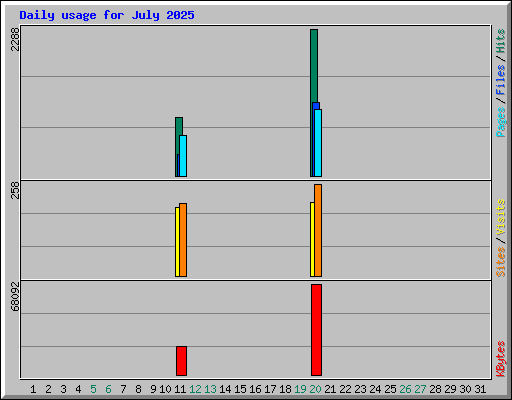 Daily usage for July 2025