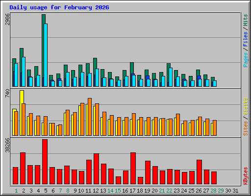 Daily usage for February 2026
