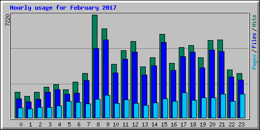 Hourly usage for February 2017