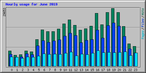 Hourly usage for June 2019