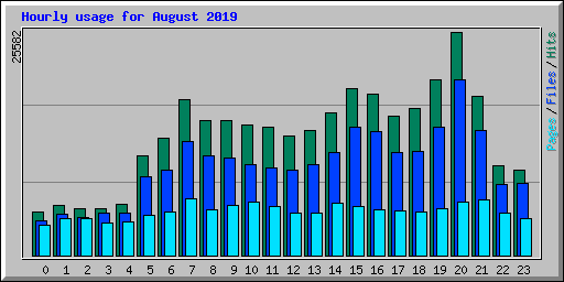 Hourly usage for August 2019