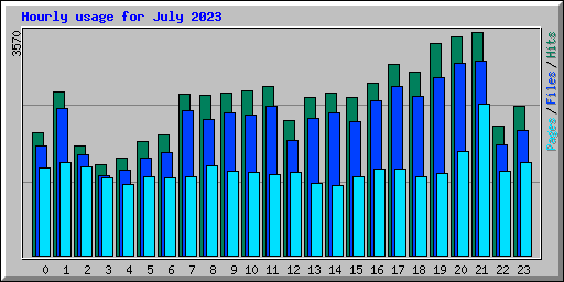 Hourly usage for July 2023