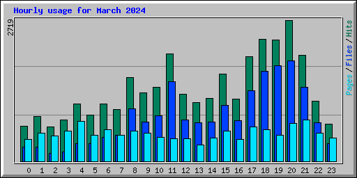 Hourly usage for March 2024