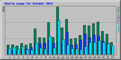 Hourly usage for October 2024
