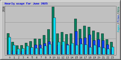Hourly usage for June 2025