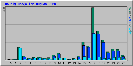 Hourly usage for August 2025