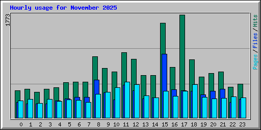 Hourly usage for November 2025