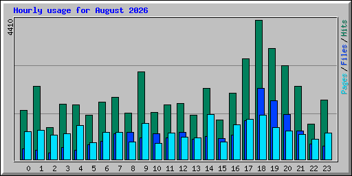 Hourly usage for August 2026